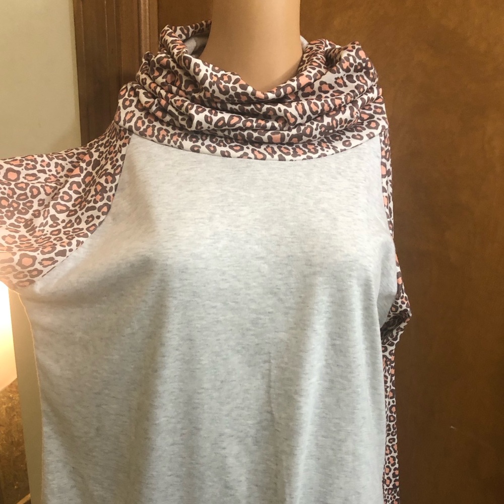 H81:  NEW set of 2 super nice cowl neck - turtle neck tops greats w/ leggings LG